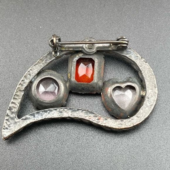 Vintage teardrop brooch hearts - Picture 2 of 2